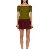 Top in maglia in verde 