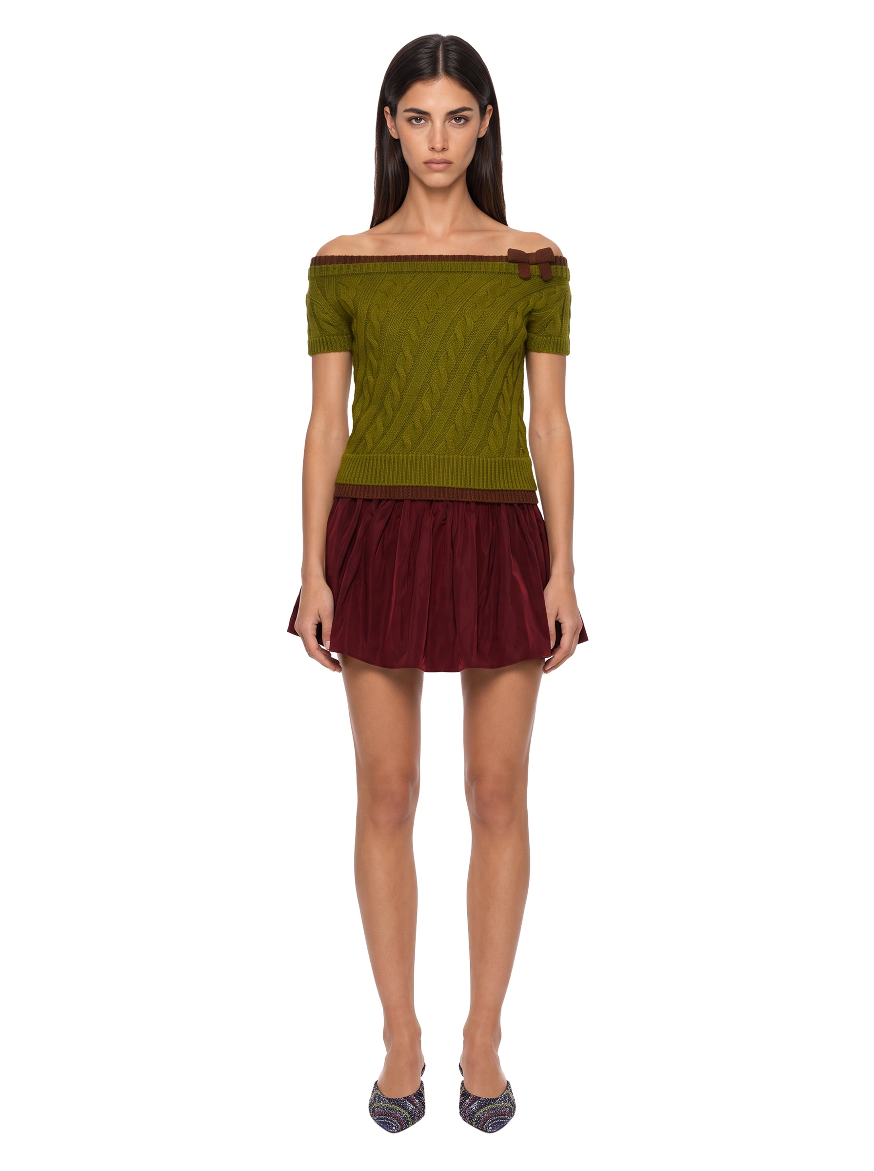 Top in maglia in verde 