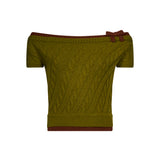 Top in maglia in verde 