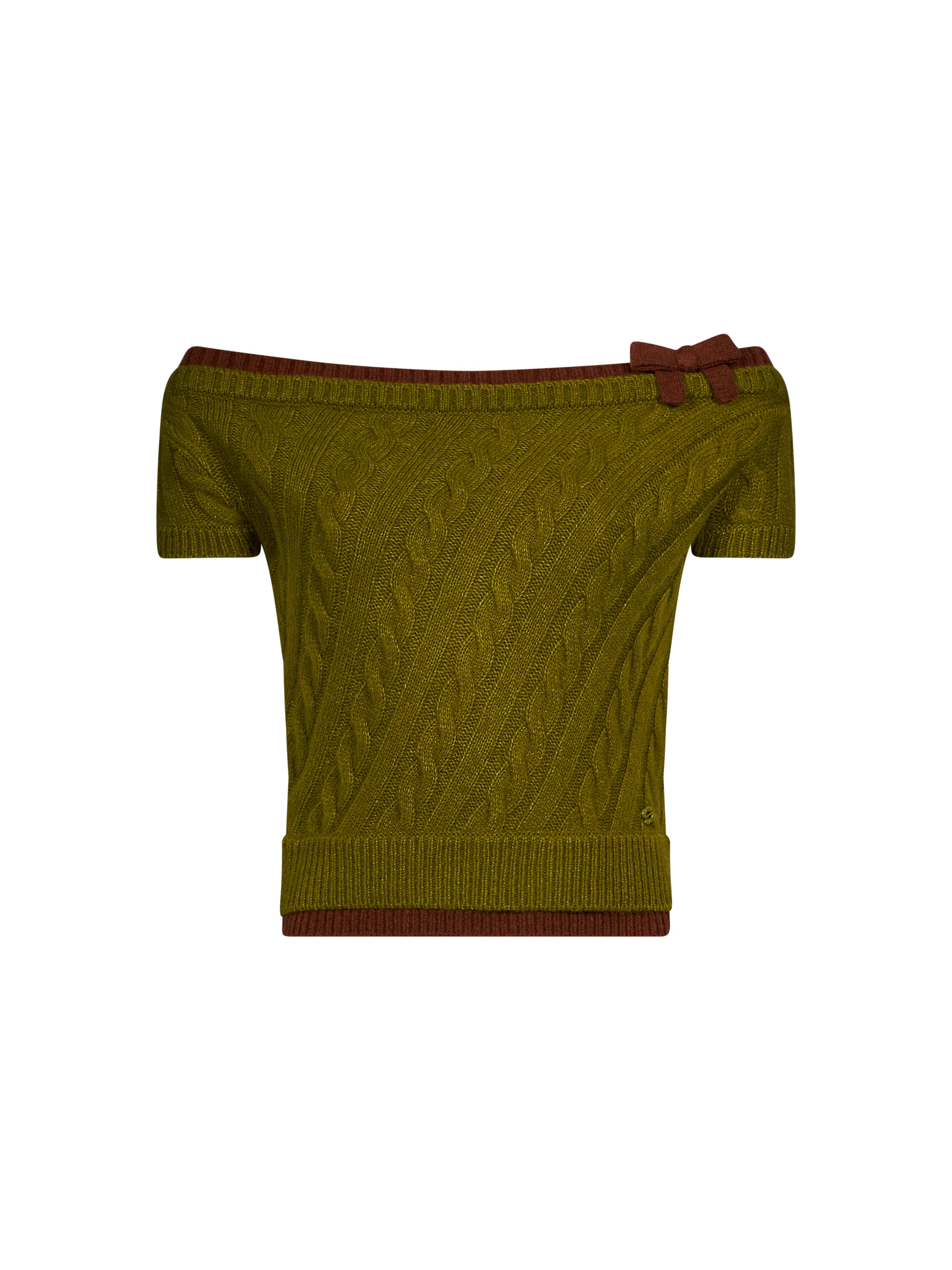 Top in maglia in verde 