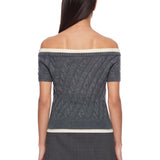Top in maglia in grigio 