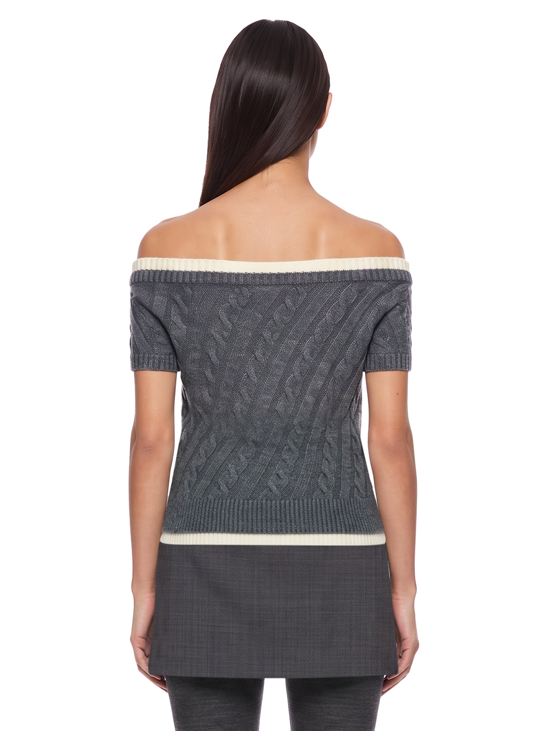 Top in maglia in grigio 