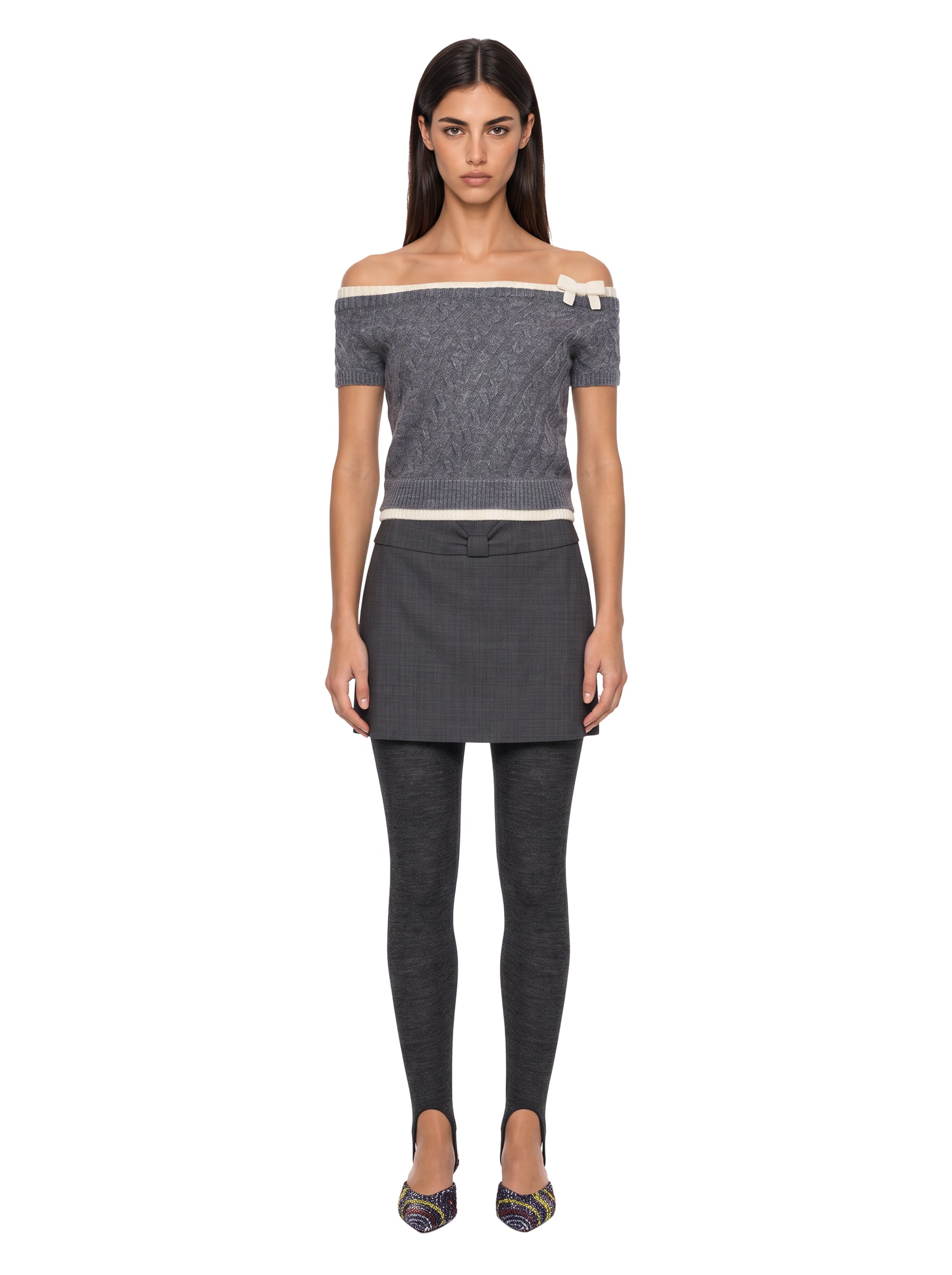 Top in maglia in grigio 