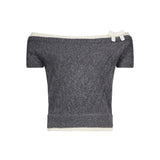 Top in maglia in grigio 