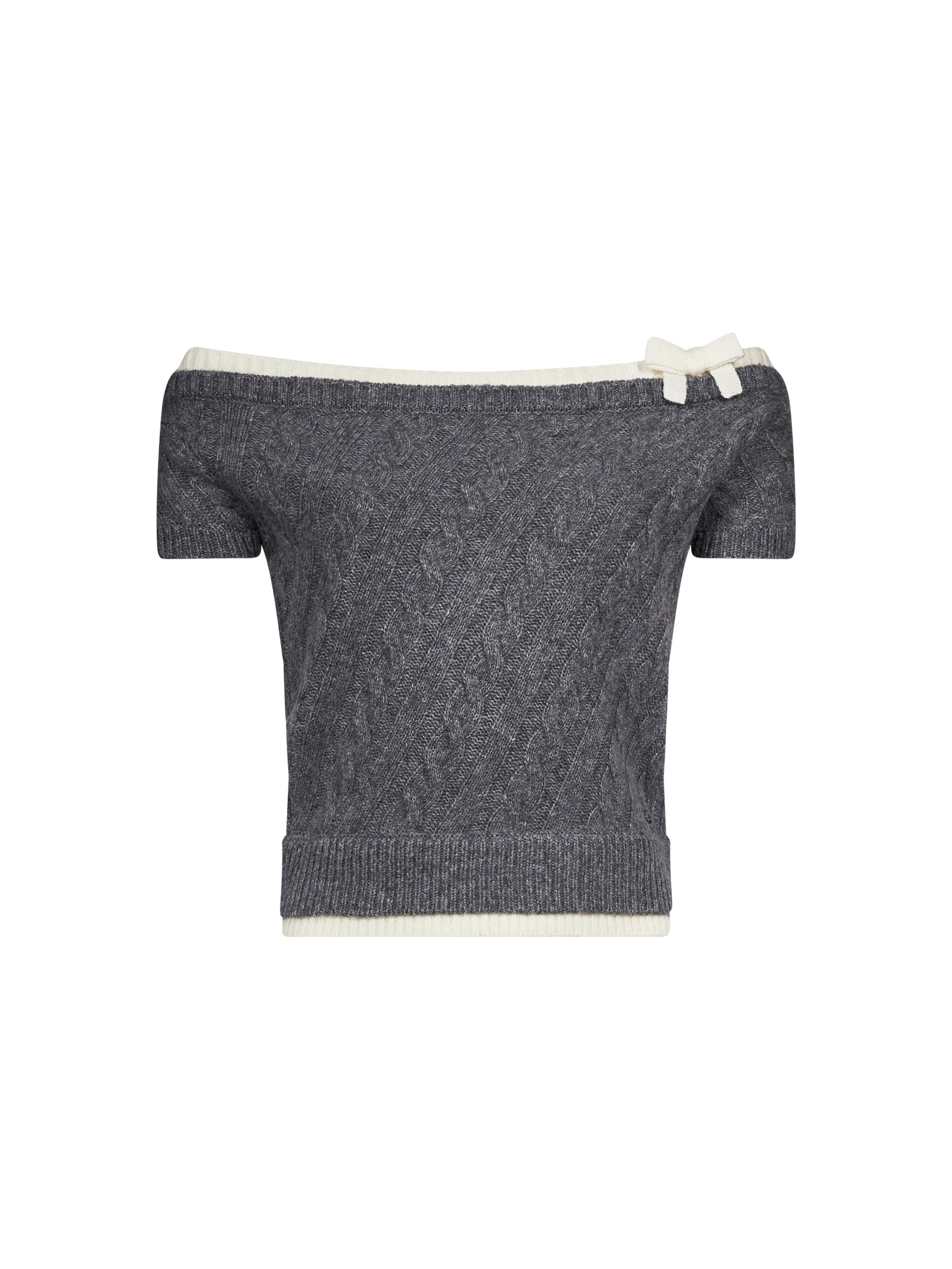 Top in maglia in grigio 