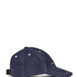 Cappello con logo in denim blu 