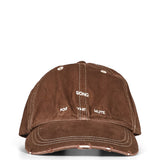 Cappello con logo in denim marrone 