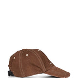 Cappello con logo in denim marrone 