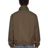 Bomber gessato in marrone 