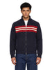 Cardigan con zip in blu