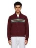 Cardigan con zip in bordeaux