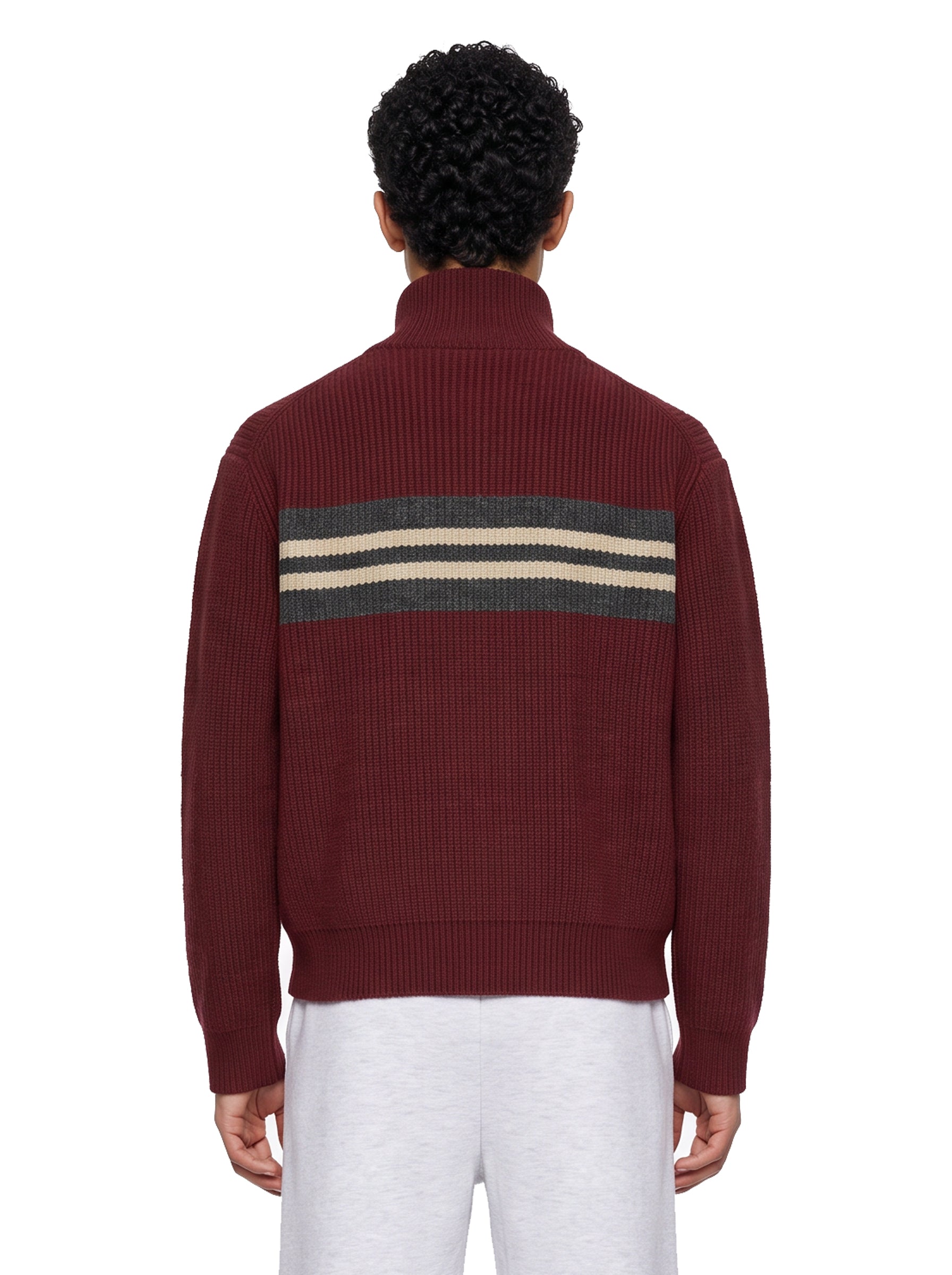 Cardigan con zip in bordeaux 