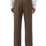 Pantaloni con doppia pinces gessati in marrone 