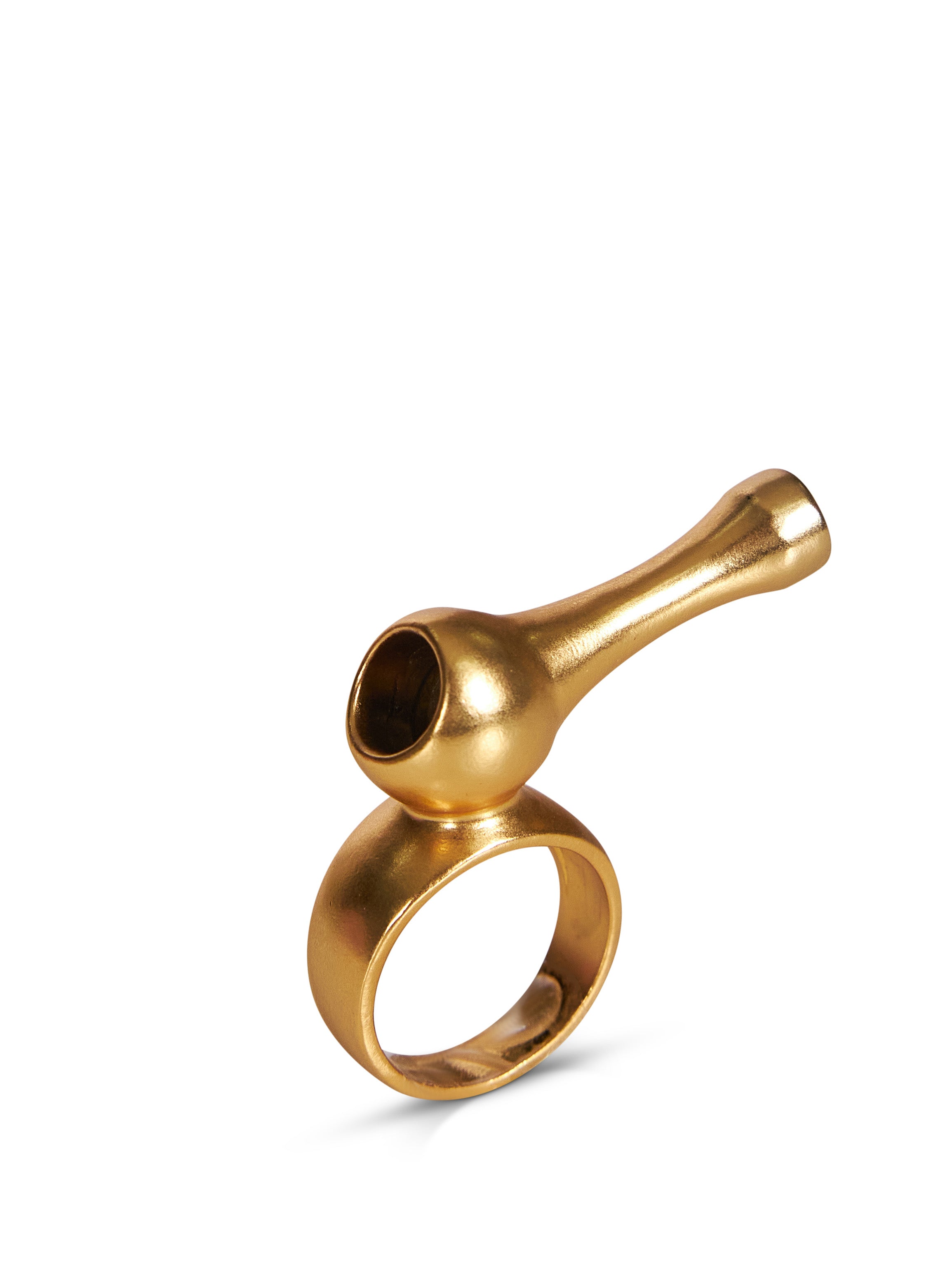 Anello porta sigaretta in ottone dorato 