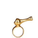 Anello porta sigaretta in ottone dorato 
