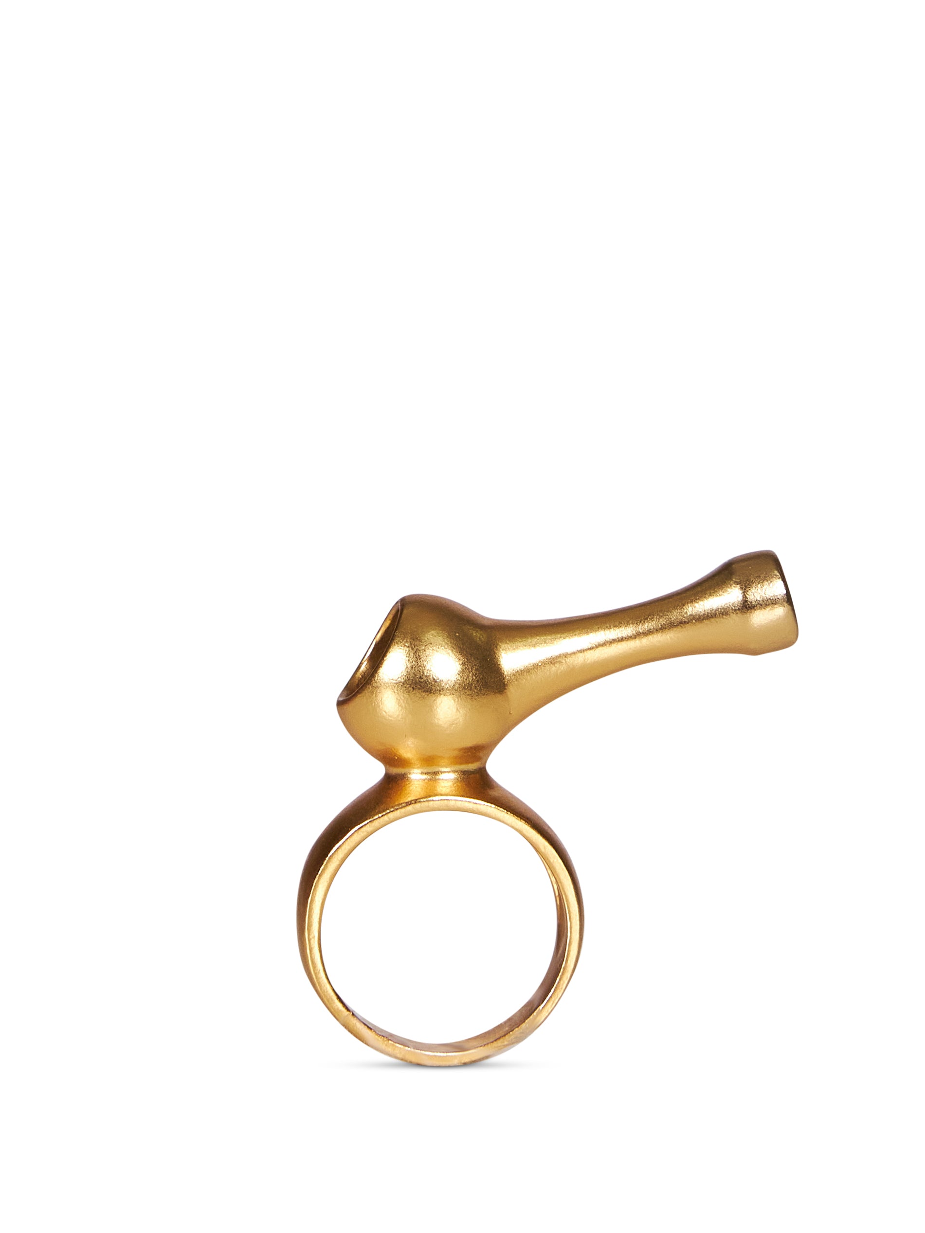 Anello porta sigaretta in ottone dorato 