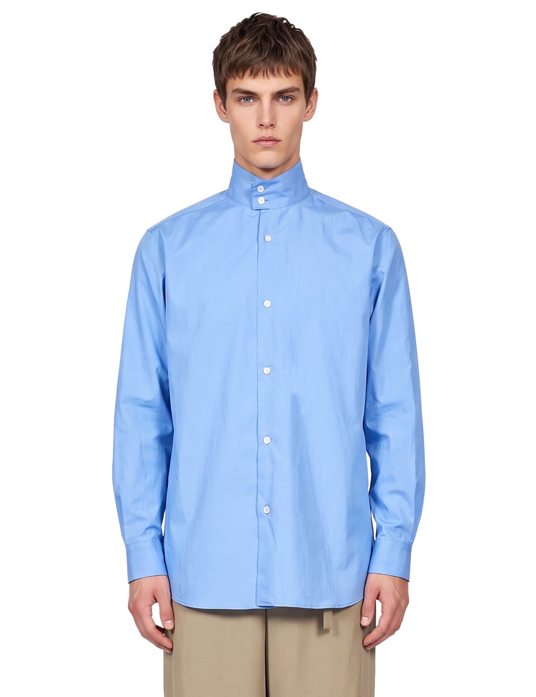 Camicia Stand Collar in azzurro 