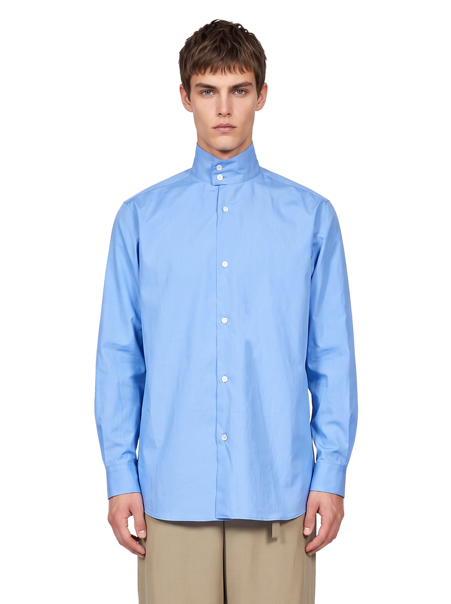 Camicia Stand Collar in azzurro 