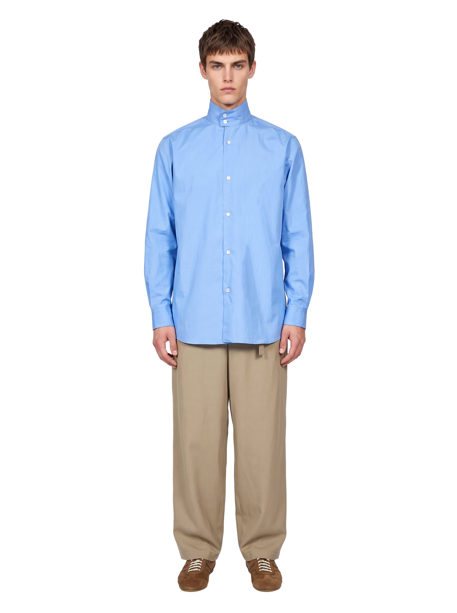Camicia Stand Collar in azzurro 