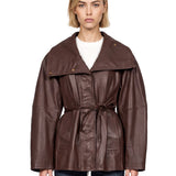 Giacca Alaggio in pelle in marrone 