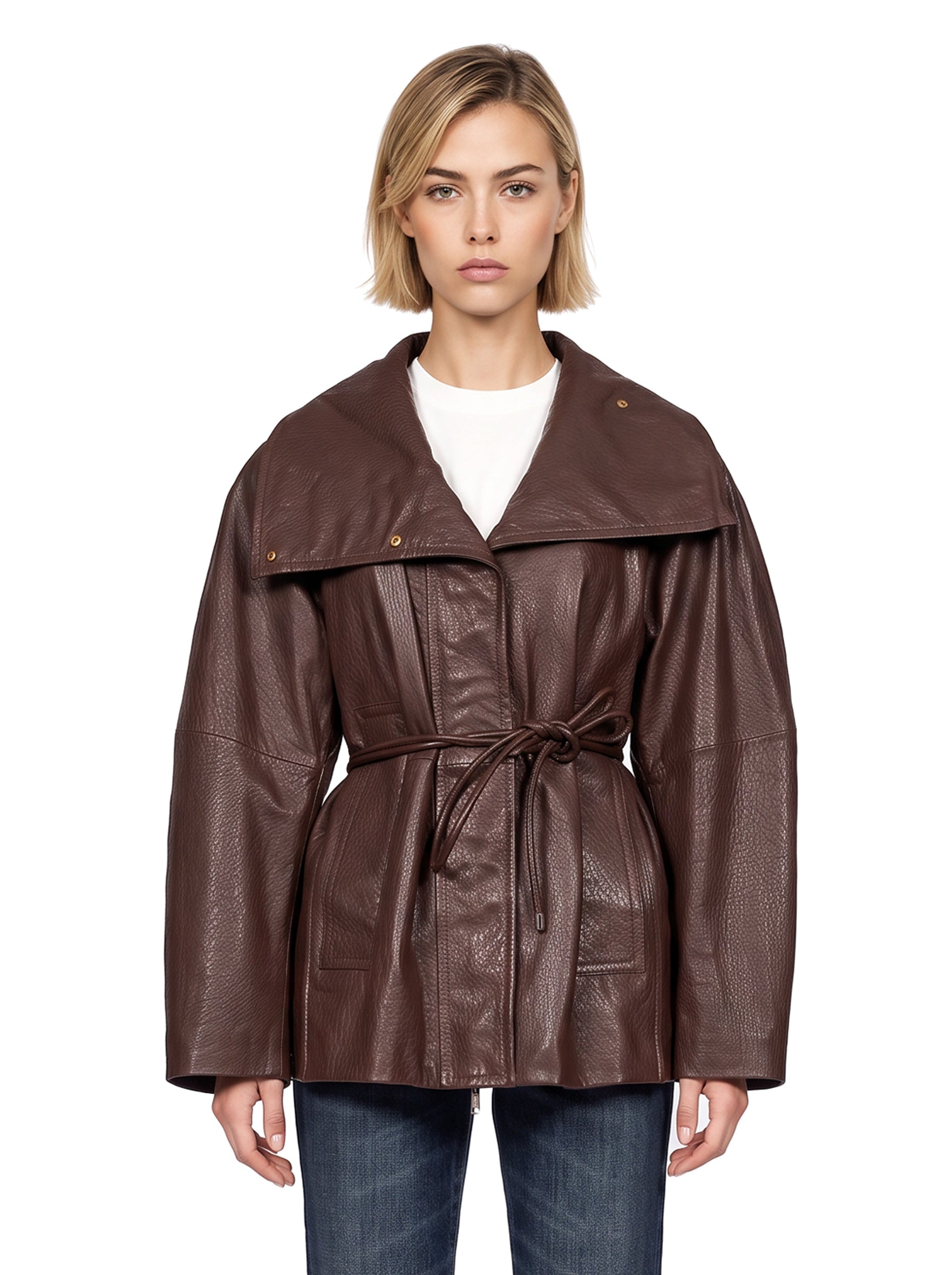 Giacca Alaggio in pelle in marrone 