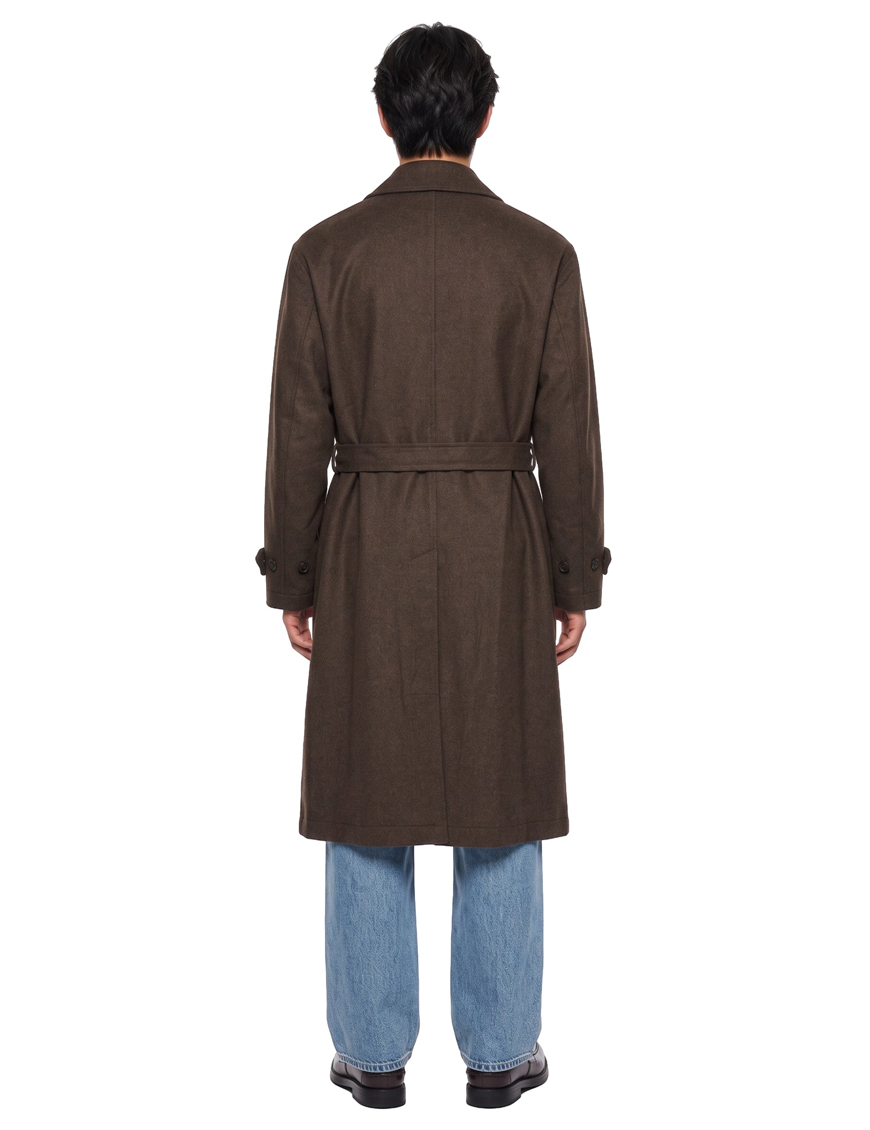Cappotto Balmacaan in marrone 
