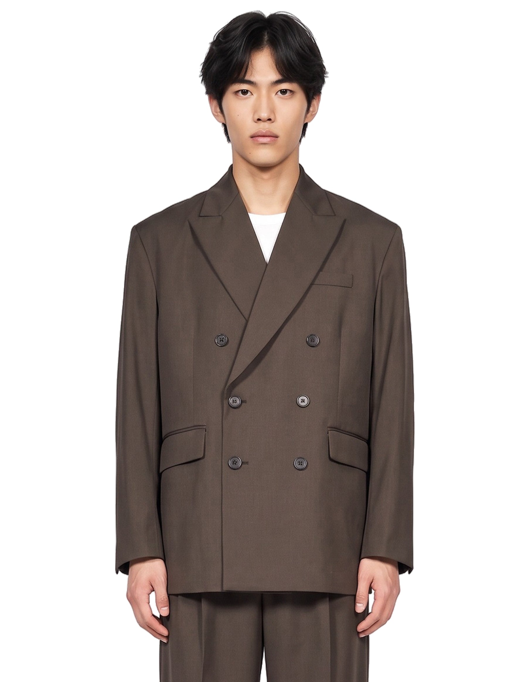 Giacca doppiopetto oversize in marrone 