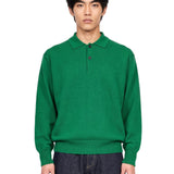 Polo in maglia verde 