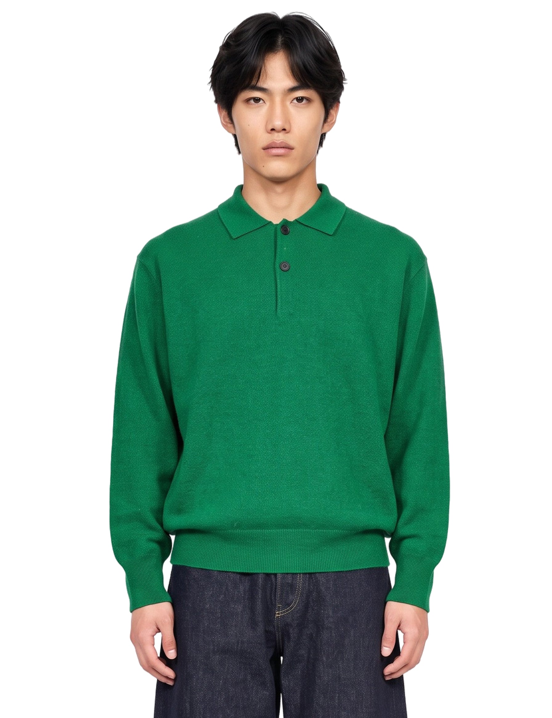 Polo in maglia verde 