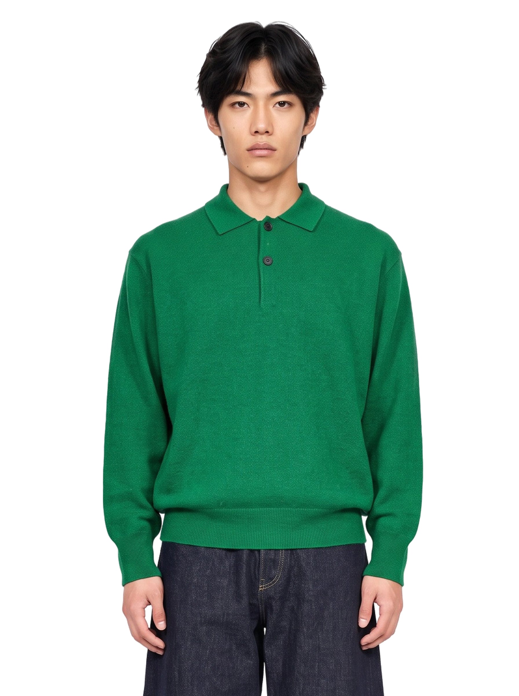 Polo in maglia verde 
