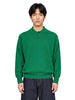Green knit polo shirt