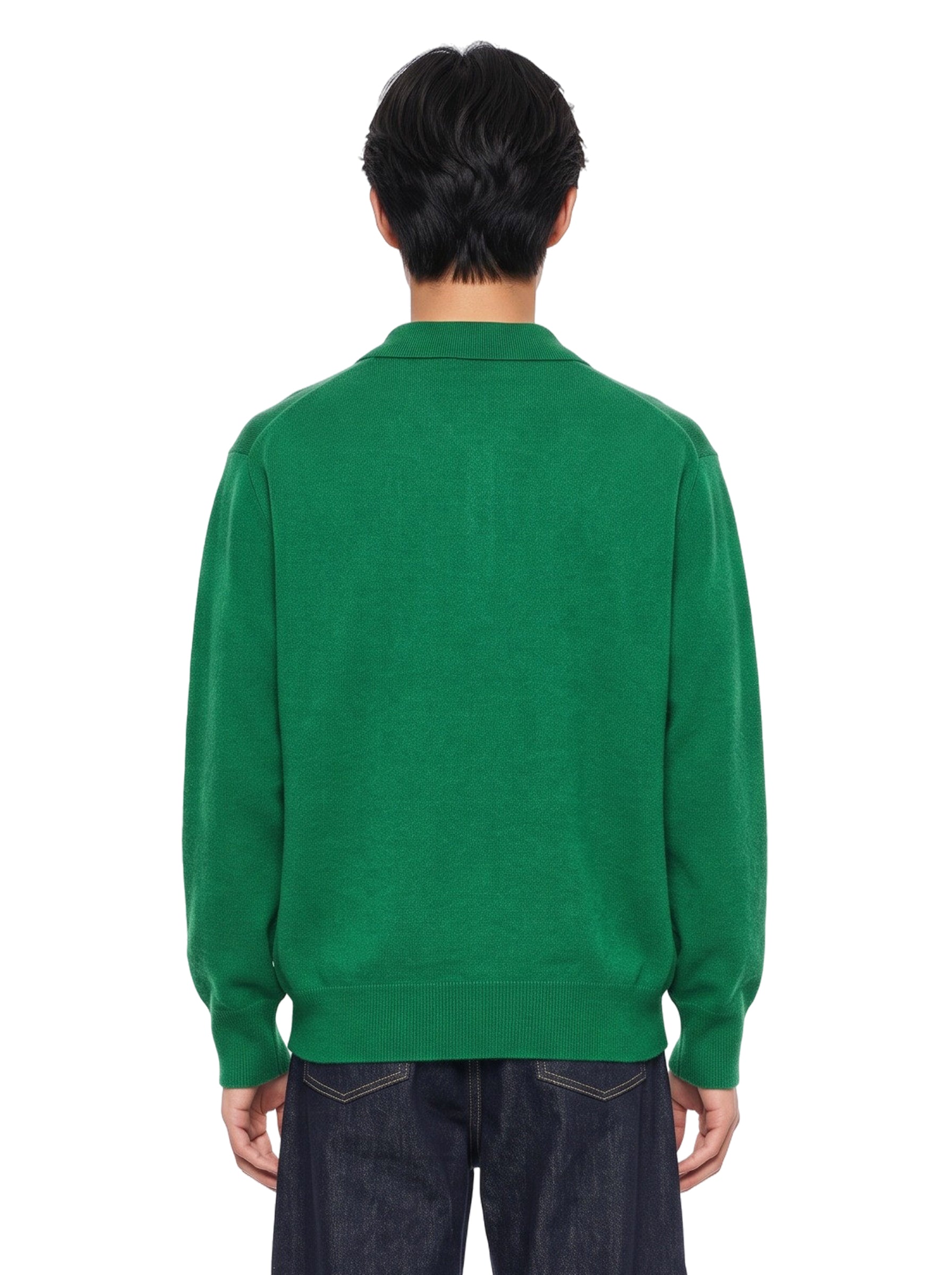 Polo in maglia verde 