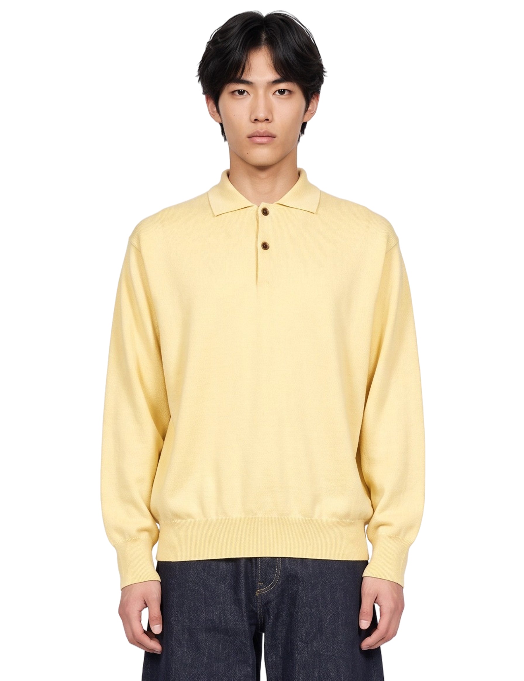 Polo in maglia giallo 