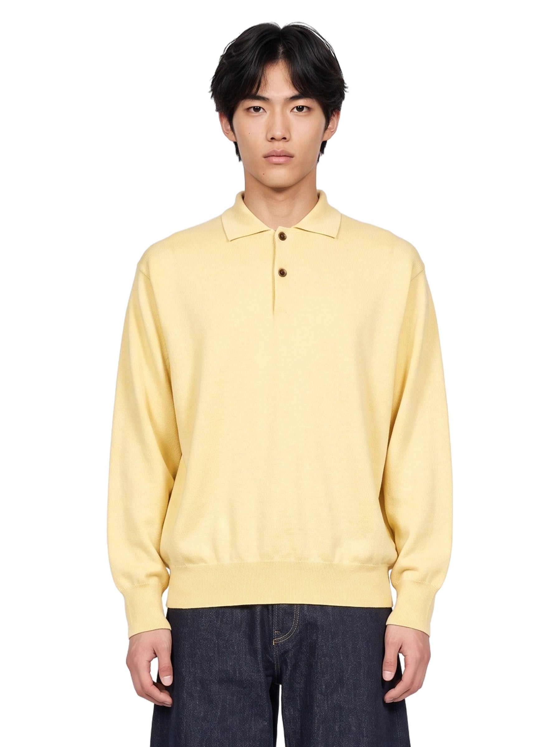 Polo in maglia giallo 