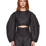 Top corto Power Puff in nero 