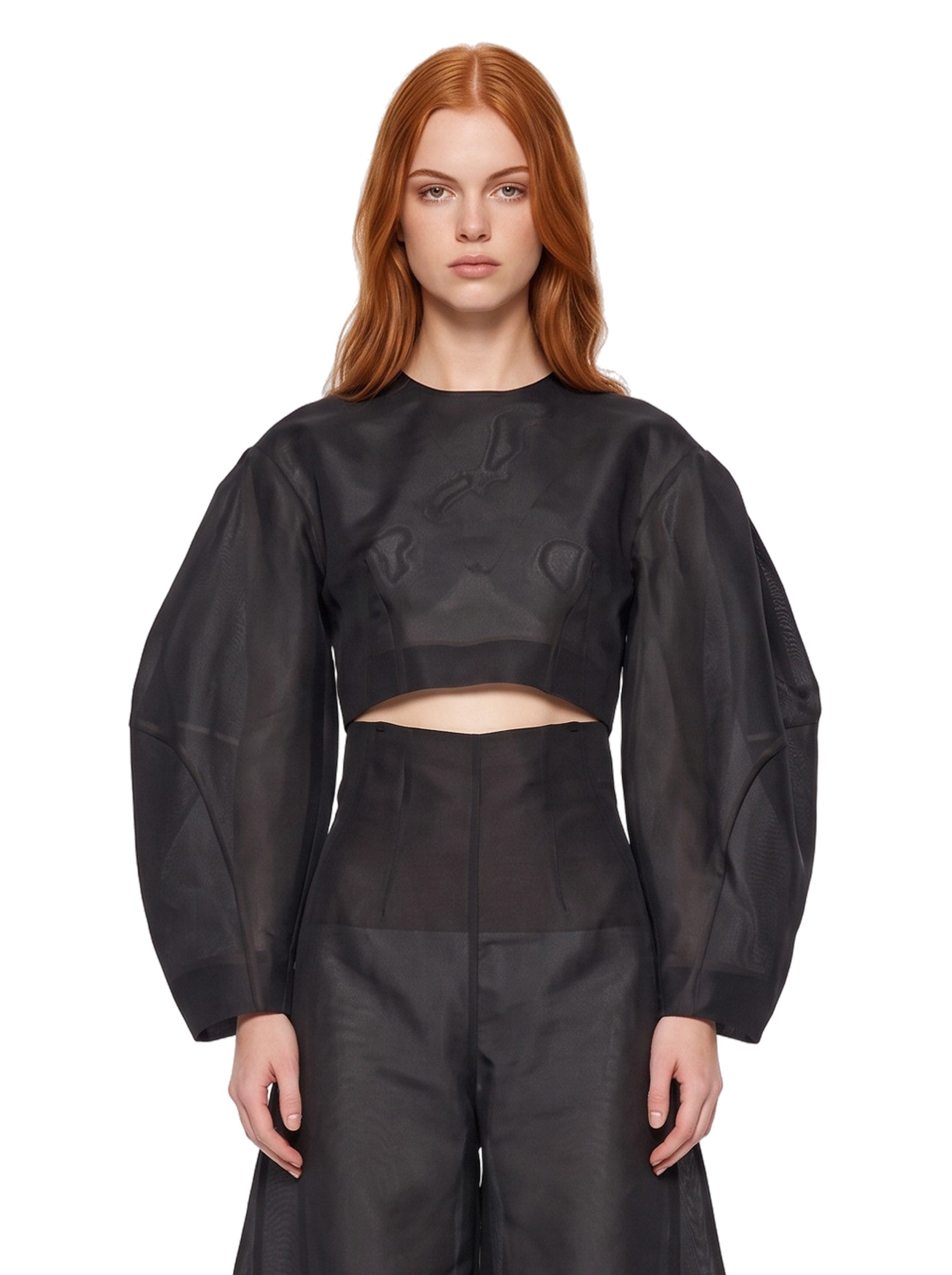 Top corto Power Puff in nero 