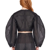 Top corto Power Puff in nero 