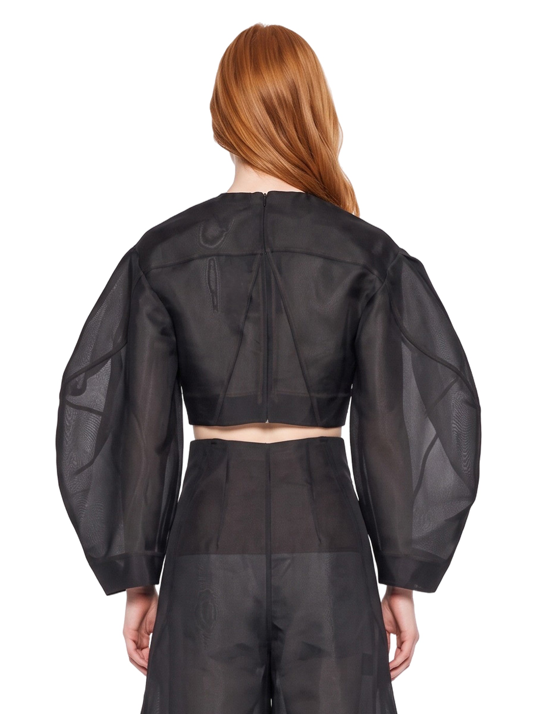 Top corto Power Puff in nero 