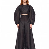Top corto Power Puff in nero 