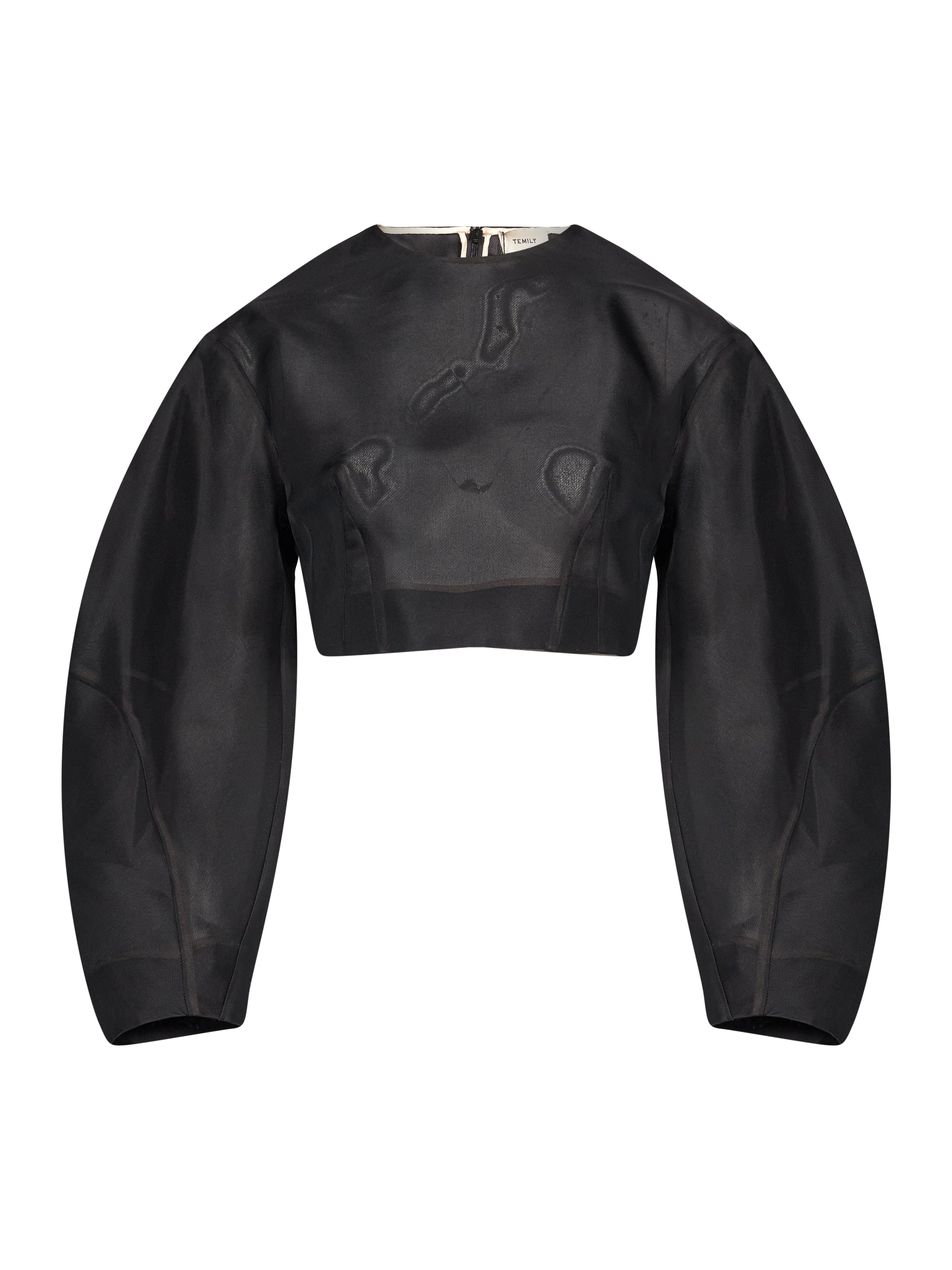 Top corto Power Puff in nero 