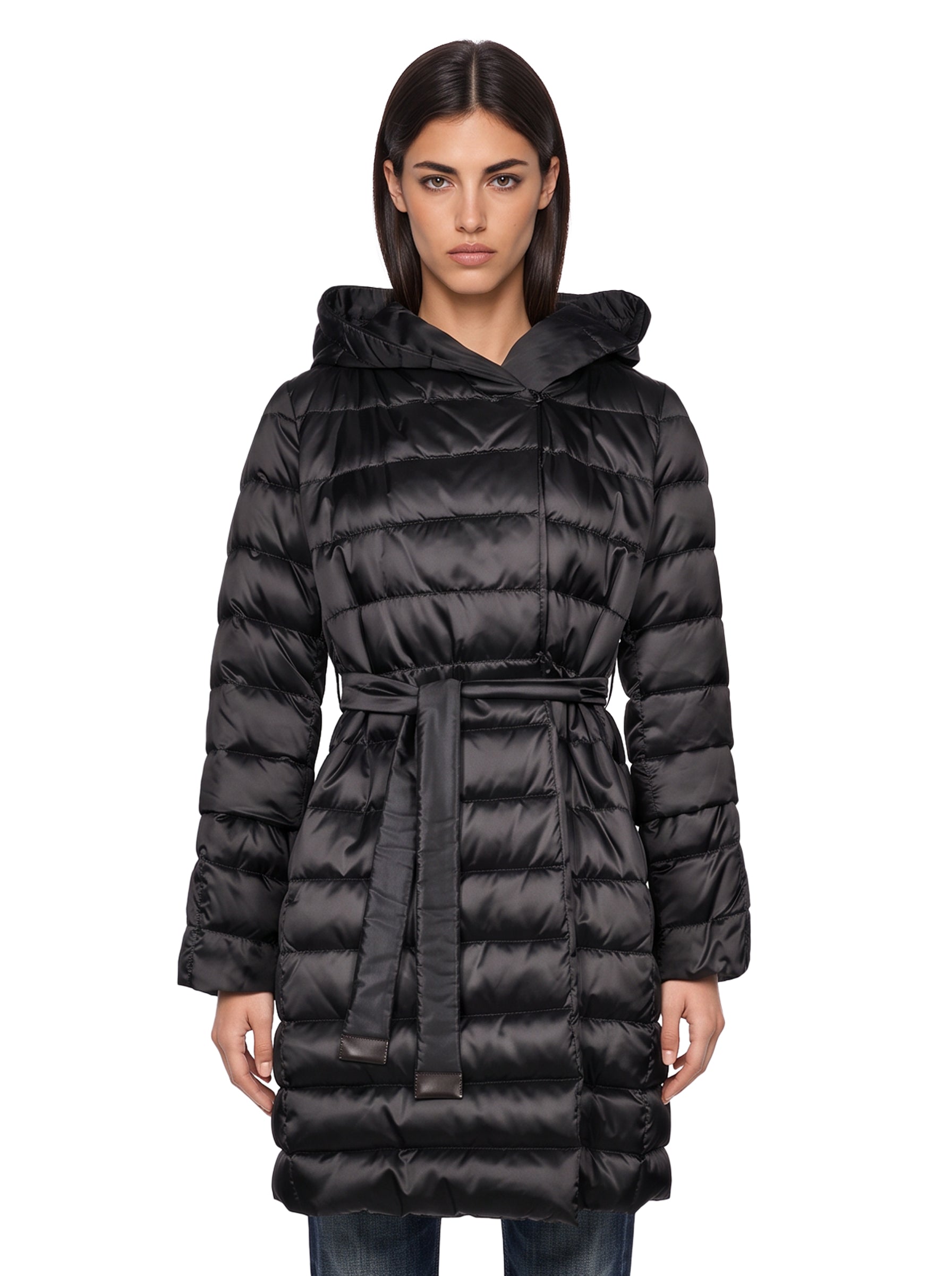 Piumino lungo reversibile Novef in nero 