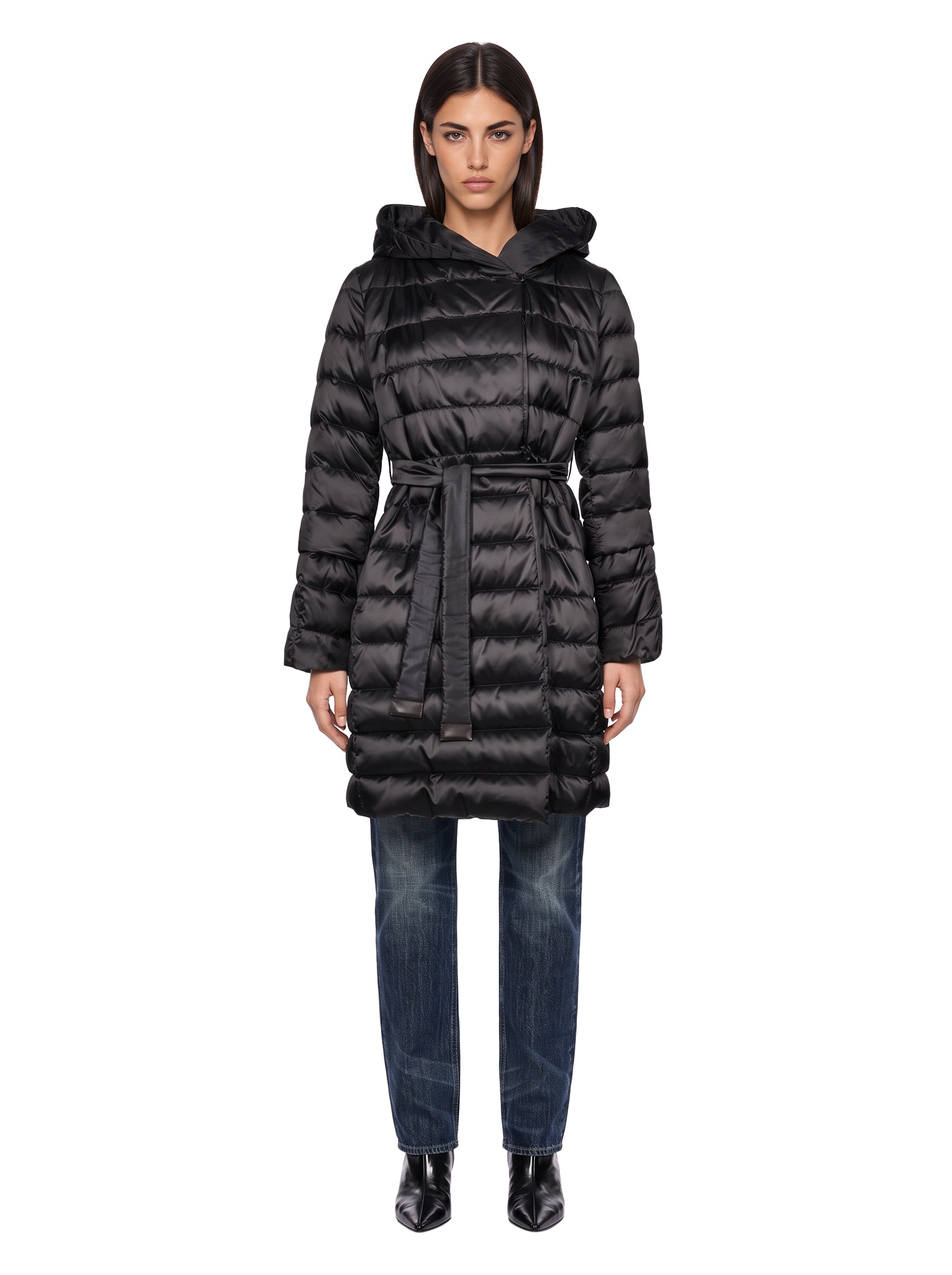 Piumino lungo reversibile Novef in nero 