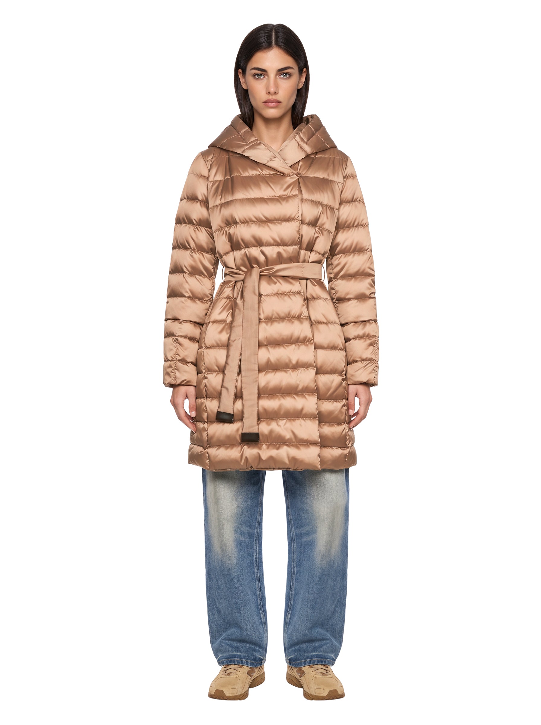 Piumino lungo reversibile Novef in beige 