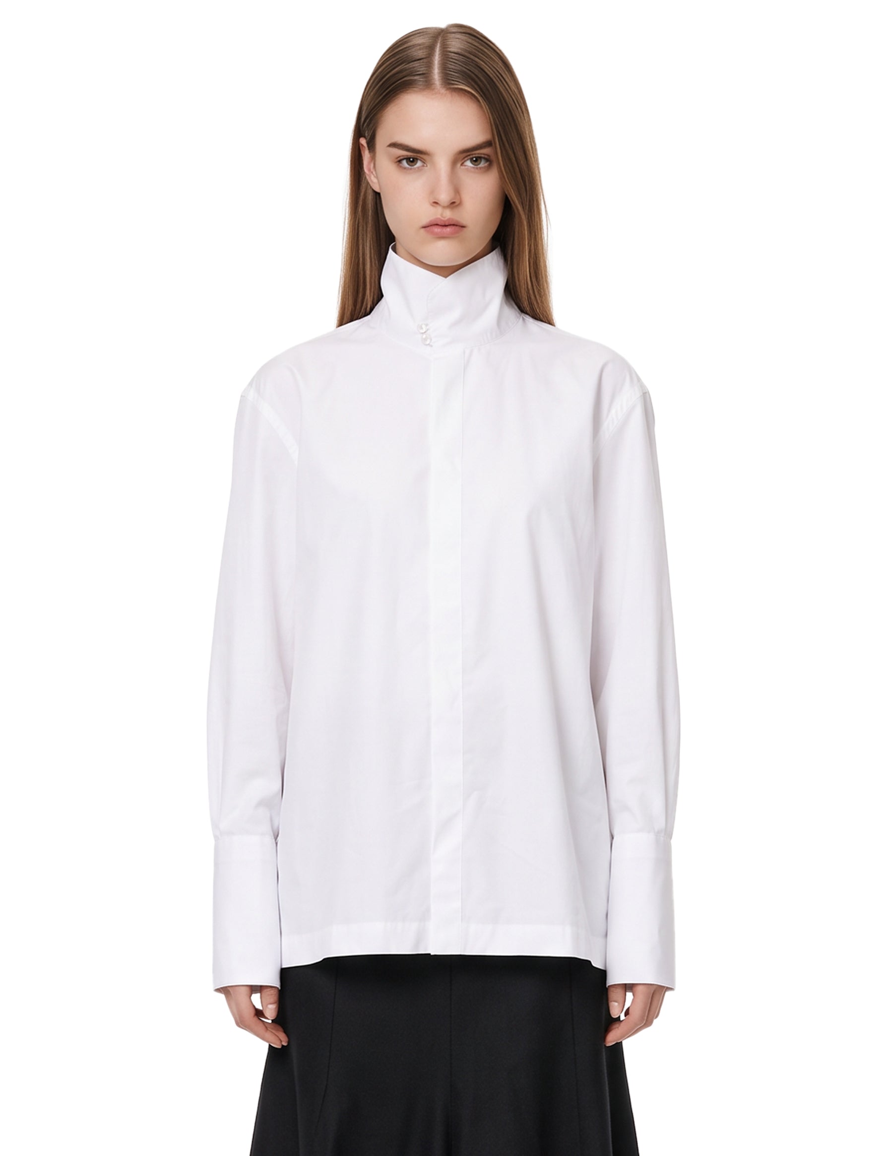 Camicia in popeline Edith in bianco 