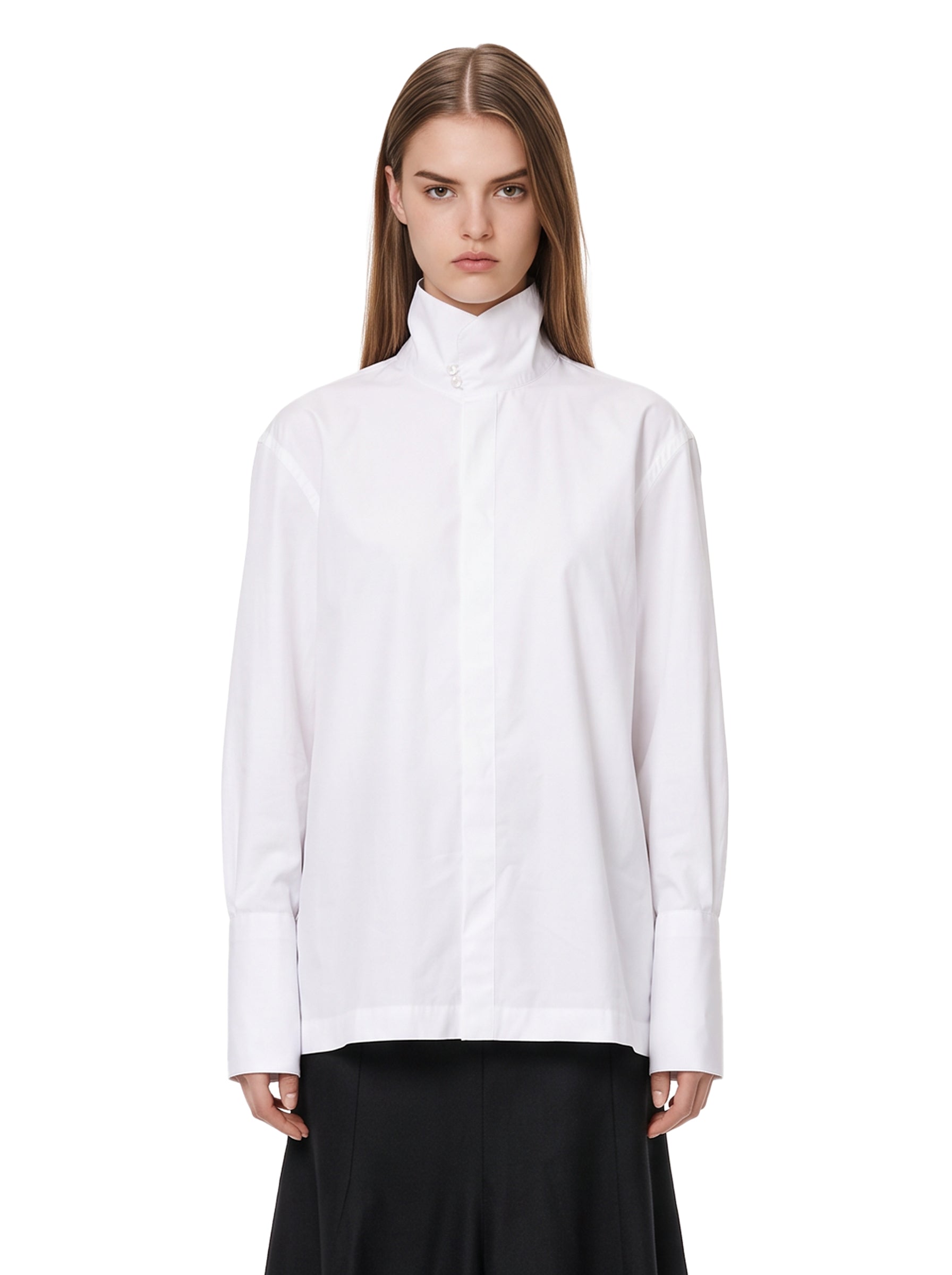 Camicia in popeline Edith in bianco 