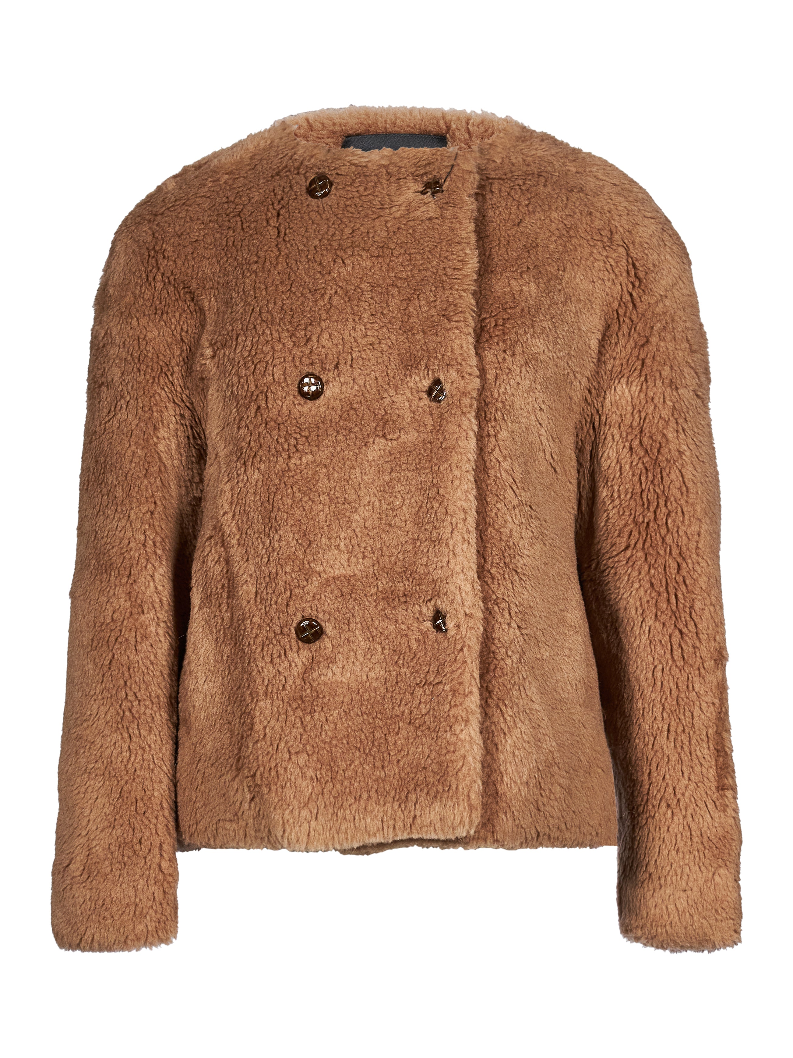 Giacca corta Teddy in marrone 