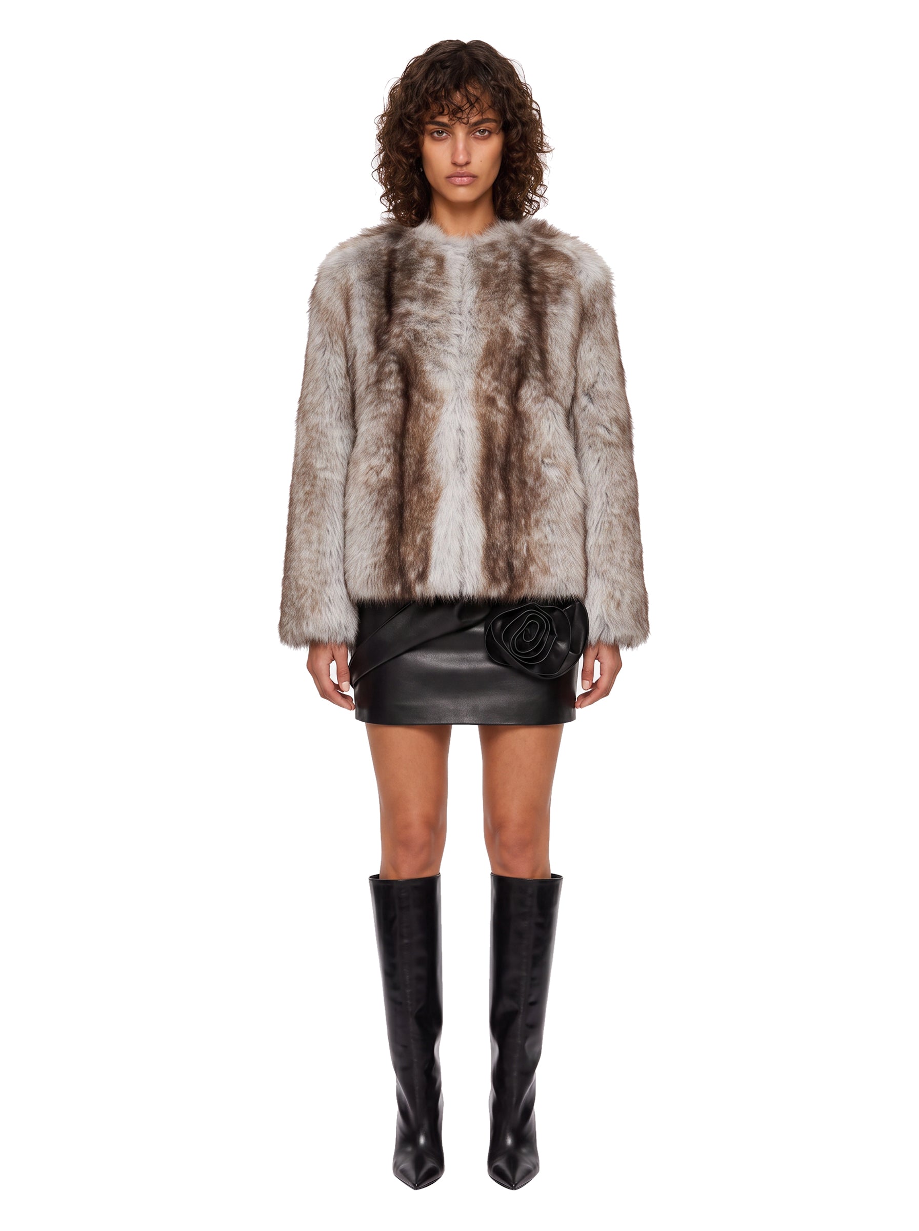 mint half fur jacket 