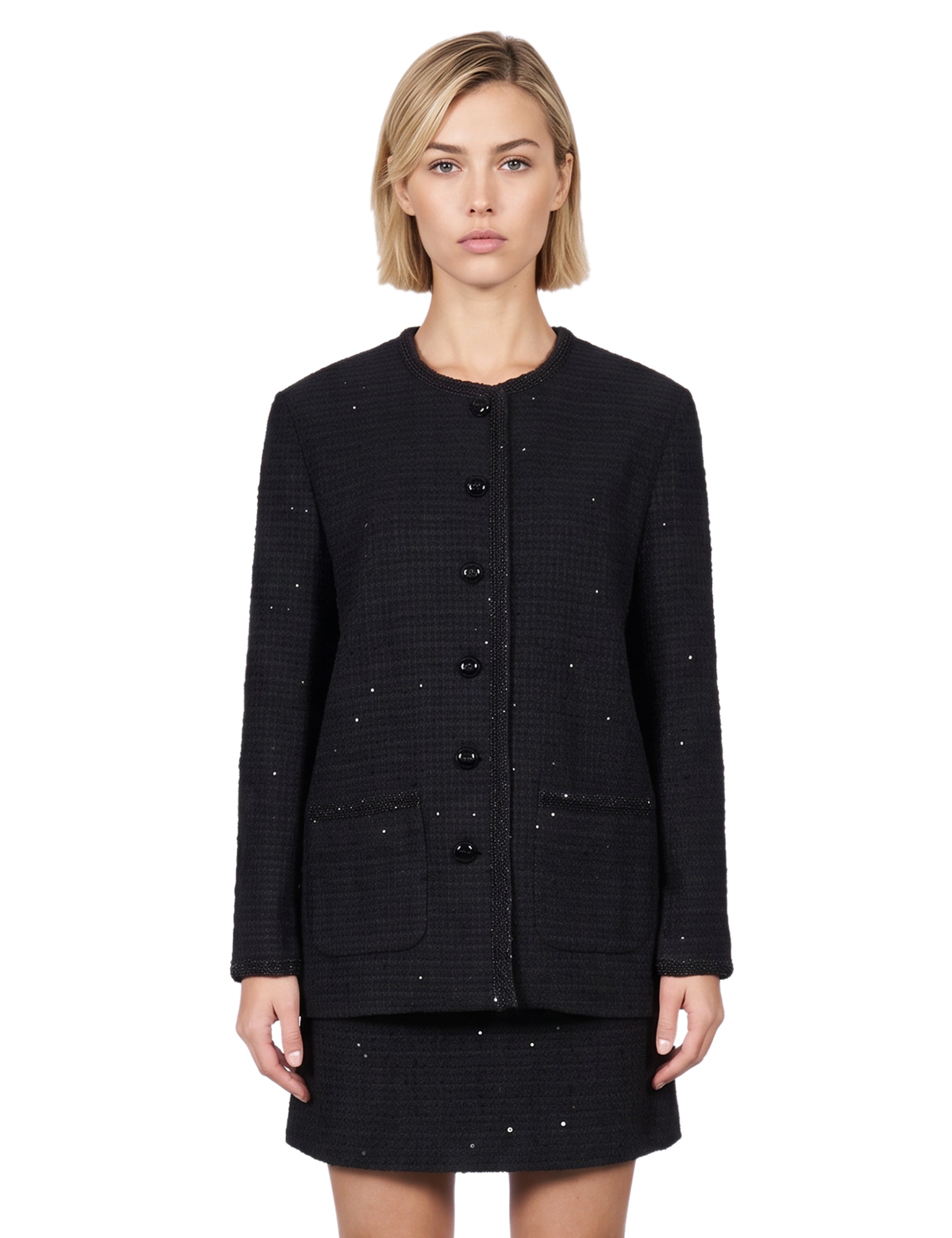 Blazer con paillettes in nero 