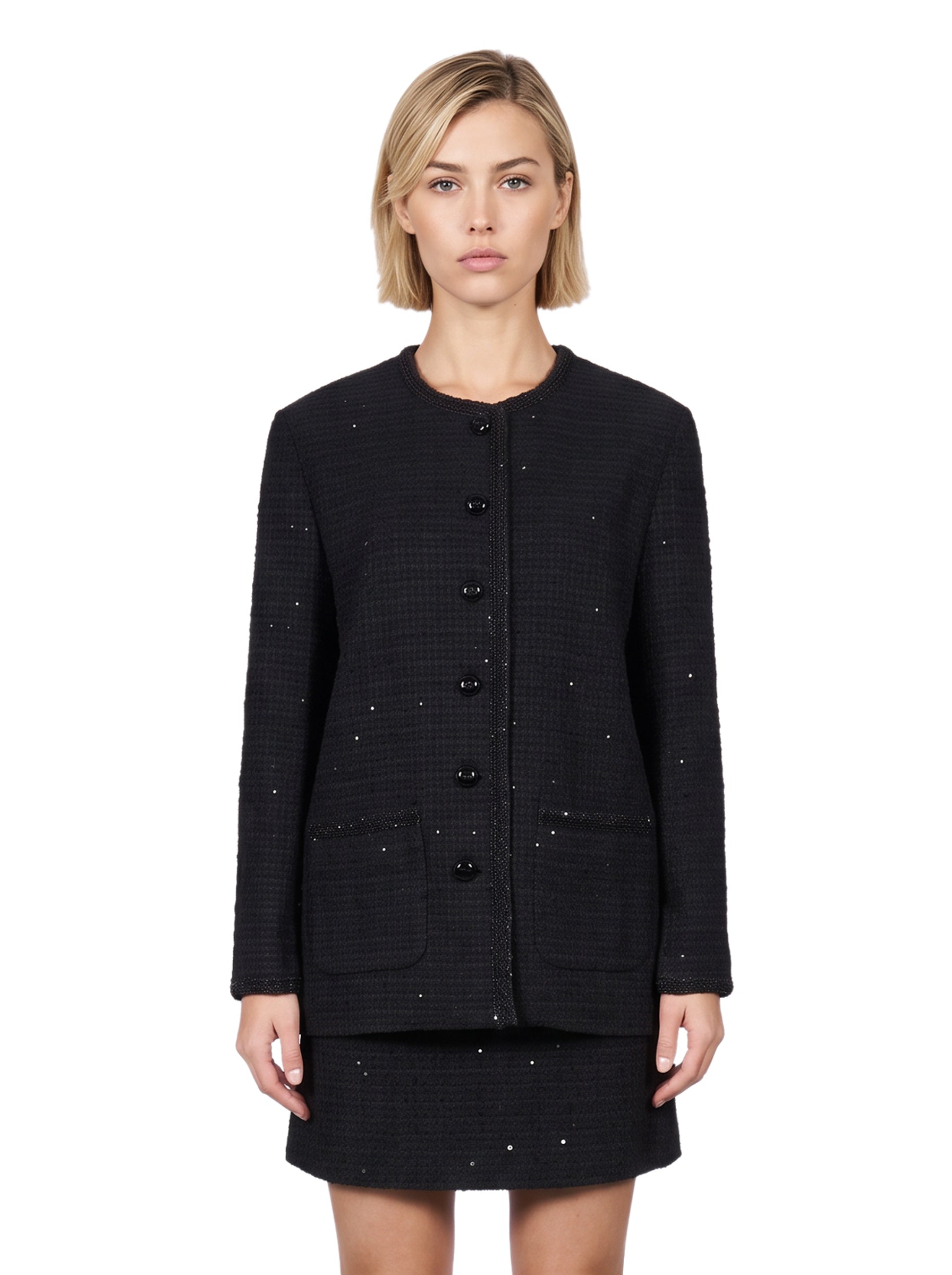 Blazer con paillettes in nero 