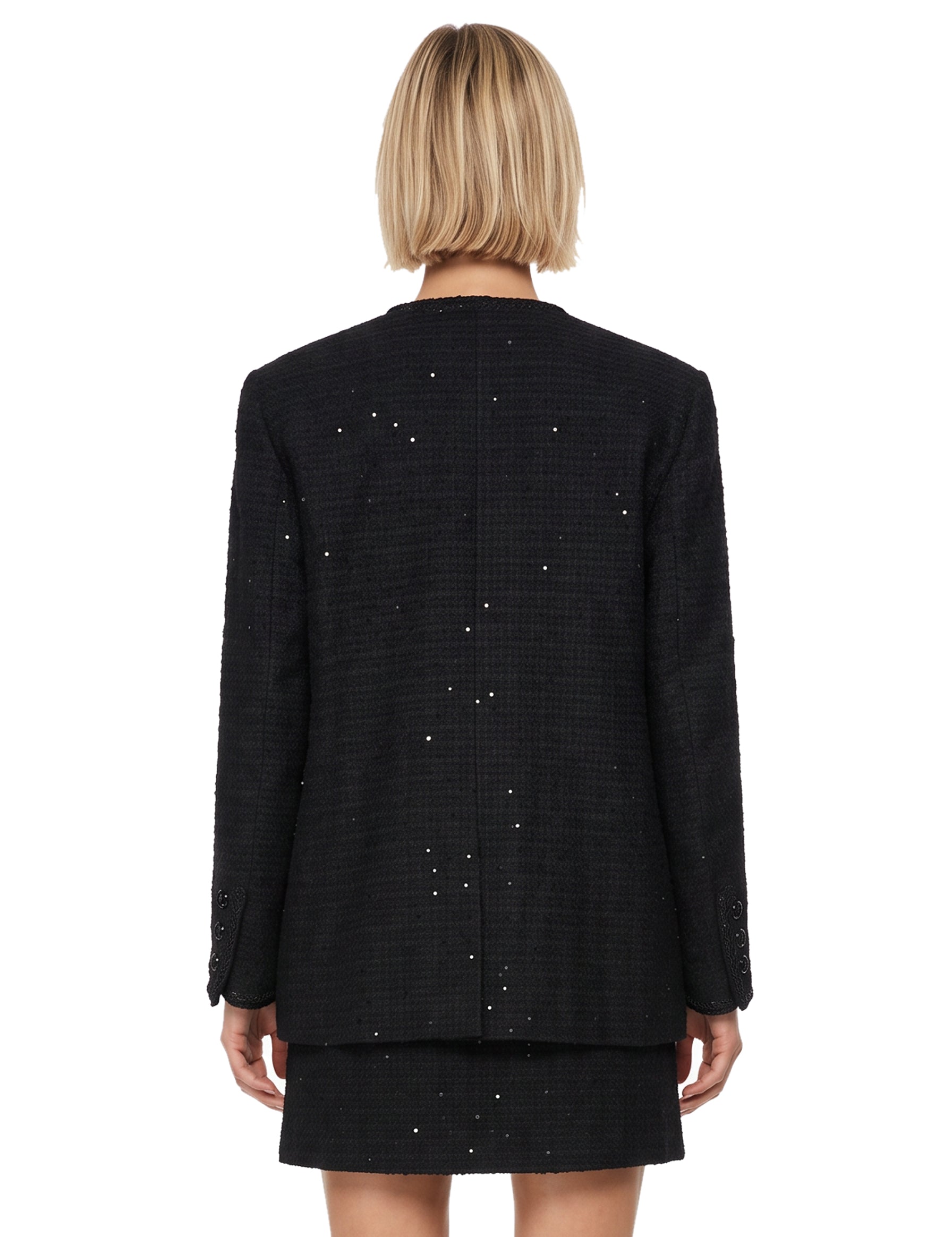 Blazer con paillettes in nero 